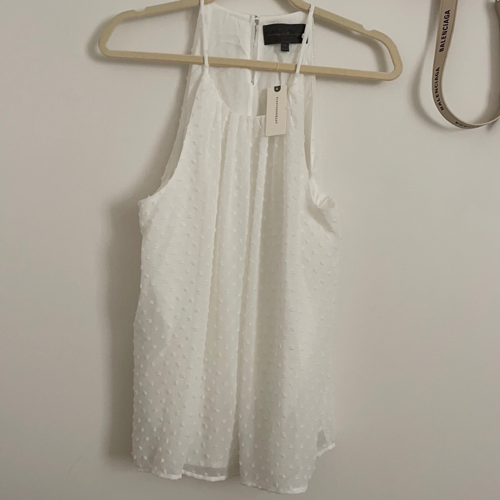 Anthropologie White Racerback Blouse